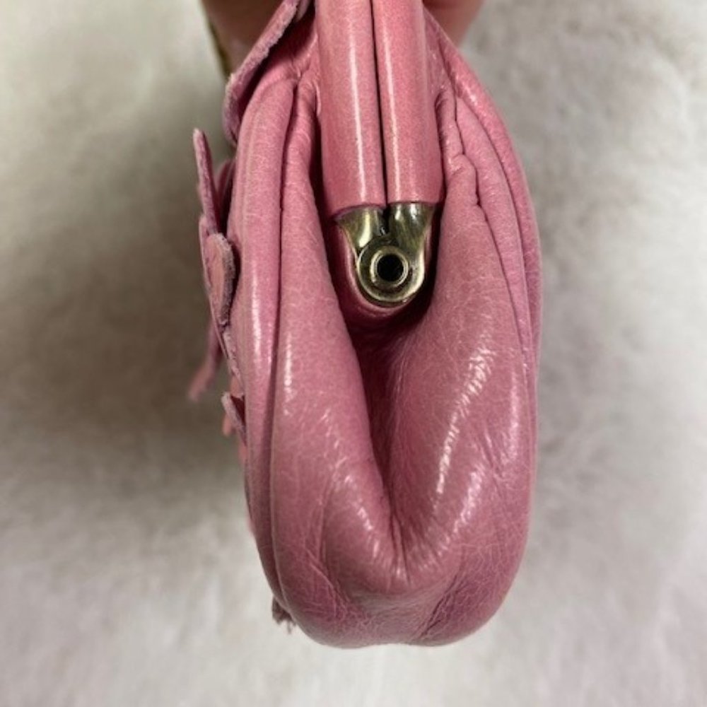 Isabella Fiore Pink Leather Chain Mini Bag w/Floral Appliques MSRP $158. - Picture 9 of 10